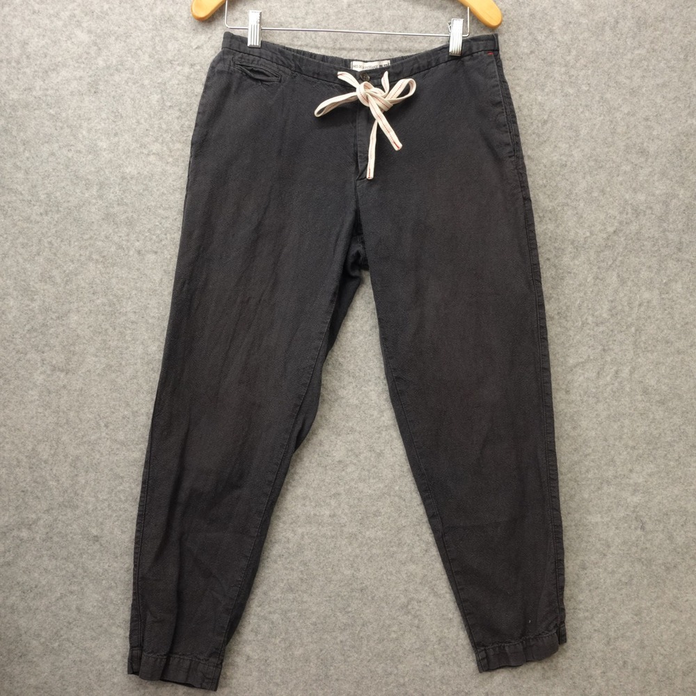UNIQLO Linen Pants Womens M Black Granola Tapered INES DE LA FRESSANGE 30x28